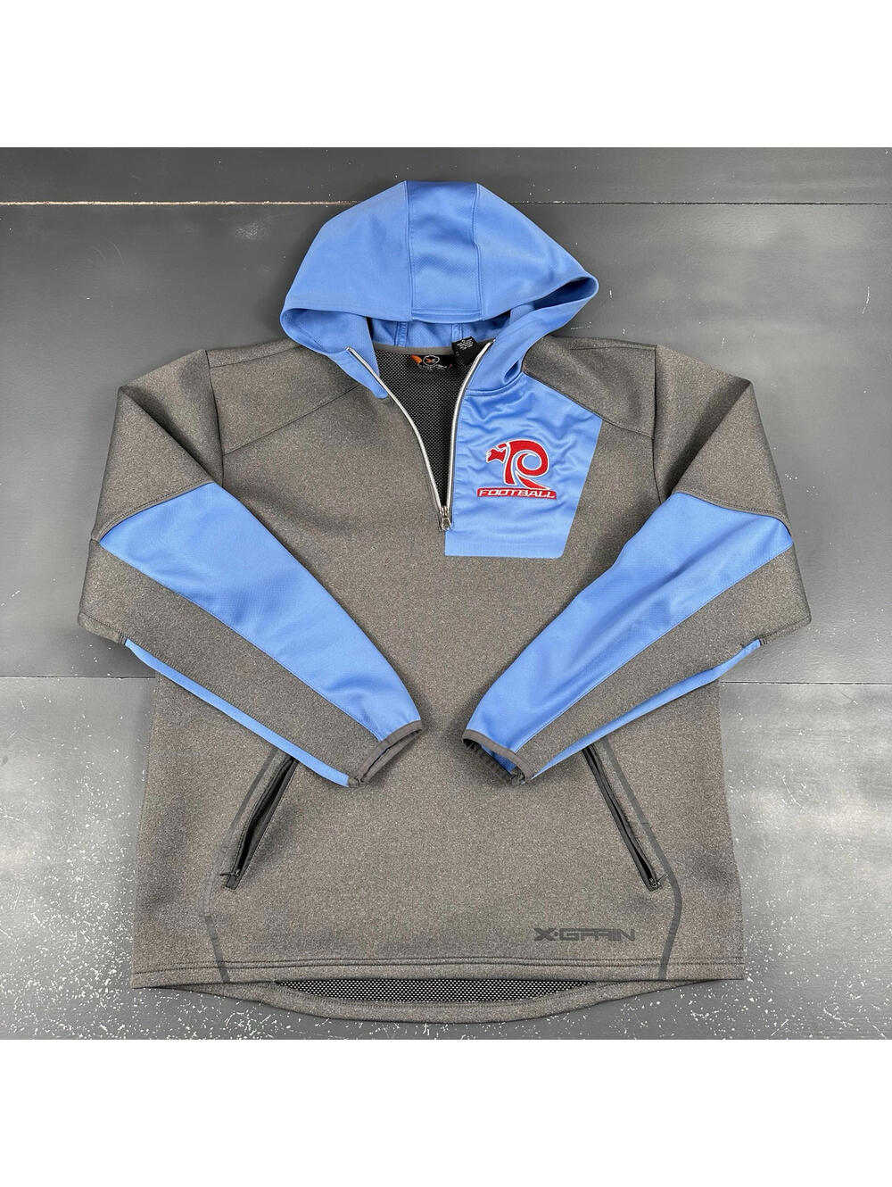Rutledge High School Football Hoodie Mens XL Powder Blue Gray Tech Fleece